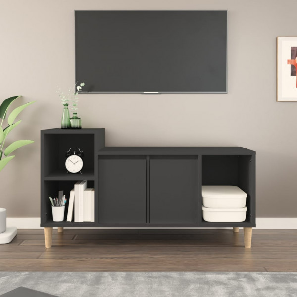 Mueble para TV madera contrachapada negro 100x35x55 cm D