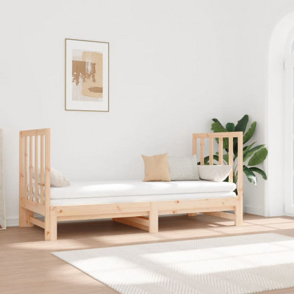 Sofá cama extraíble madera maciza de pino 2x(90x190) cm D