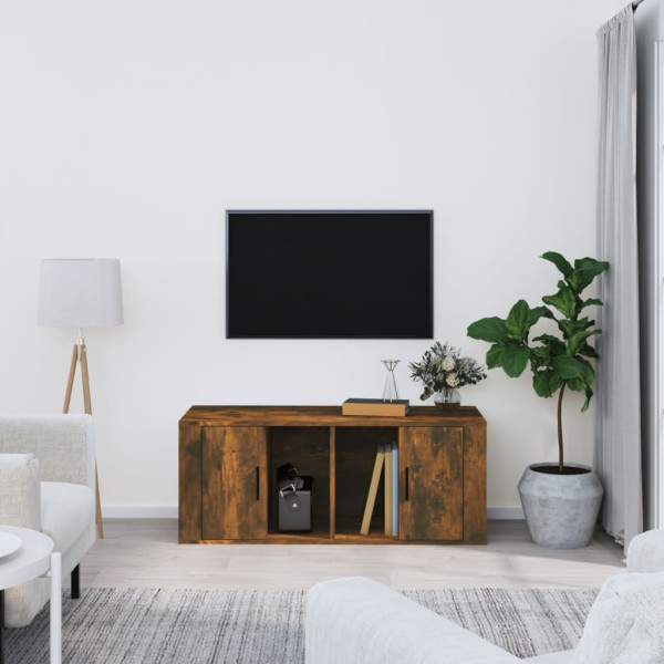 Mobiliário para TV madeira contraplacada carvalho fumado 100x35x40 cm D