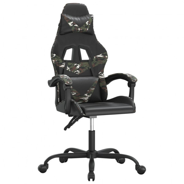 Silla gaming cuero sintético negro y camuflaje M 2