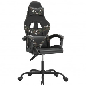 Silla gaming giratoria cuero sintético negro y camuflaje H