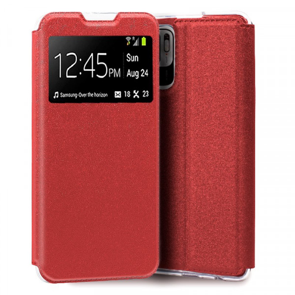 Fundação COOL Flip Cover para Xiaomi Redmi 10 5G Liso Vermelho D