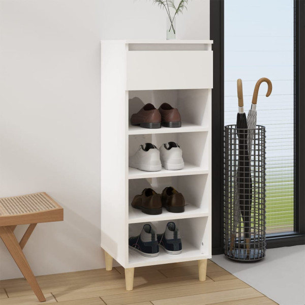 Mobiliário calçado madeira contraplacada branco brilho 40x36x105 cm D