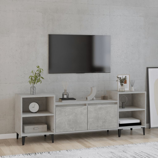 Móveis para TV madeira contraplacada cinza concreto 160x35x55 cm D