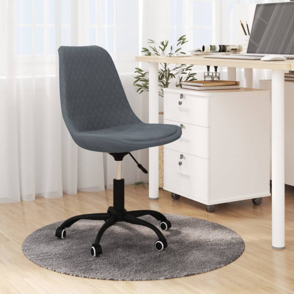 Silla de comedor giratoria tela gris oscuro Silla de comedor giratoria tela gris oscuro D