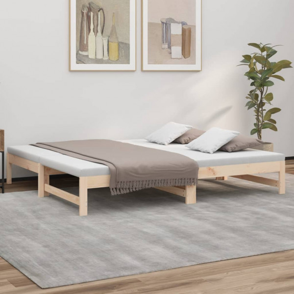 Sofá cama extraíble madera maciza de pino 2x(75x190) cm D