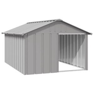 Casa para perros acero galvanizado gris 116.5x153x81.5 cm D