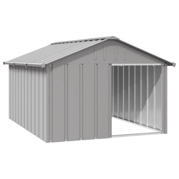 Casinha de cachorro em aço galvanizado cinza 116,5x153x81,5 cm D