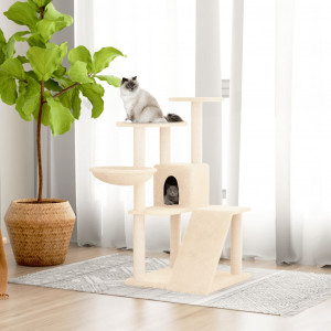 Poste para arranhar gatos com postes de sisal creme 94 cm D