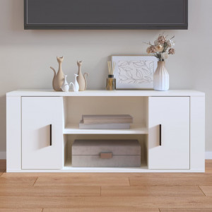Mueble para TV madera contrachapada blanco 100x35x40 cm D