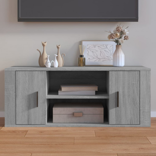 Mueble de TV madera contrachapada gris Sonoma 100x35x40 cm D