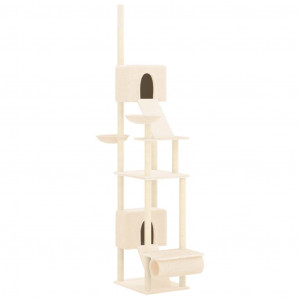 Árbol rascador para gatos de suelo a techo crema 277-303 cm H