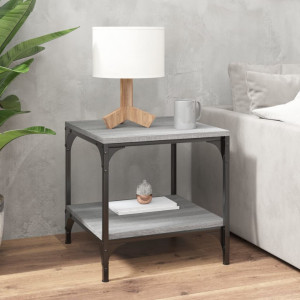 Mesa auxiliar de madera contrachapada gris Sonoma 40x40x40 cm D