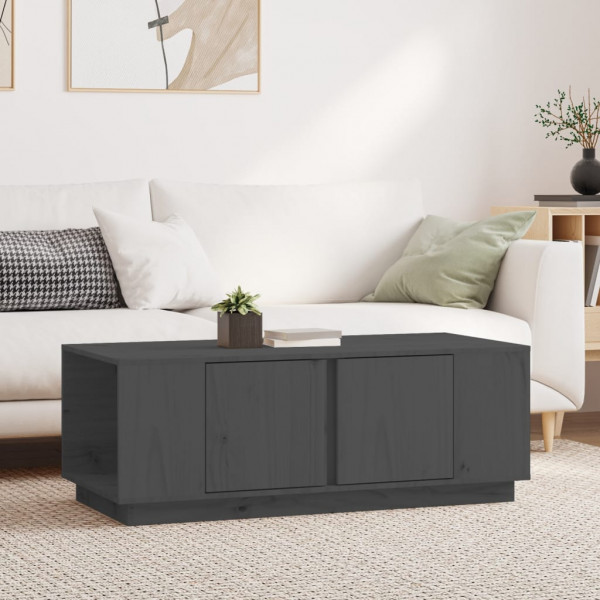 Mesa de centro em madeira maciça de pinho cinza 110x50x40 cm D