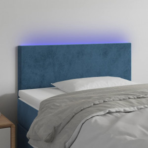 Cabecero con LED de terciopelo azul oscuro 80x5x78/88 cm D