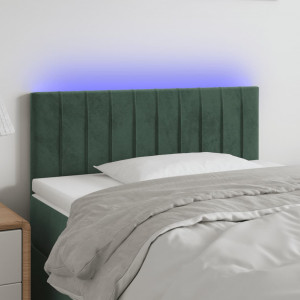 Cabecero con LED de terciopelo verde oscuro 80x5x78/88 cm D