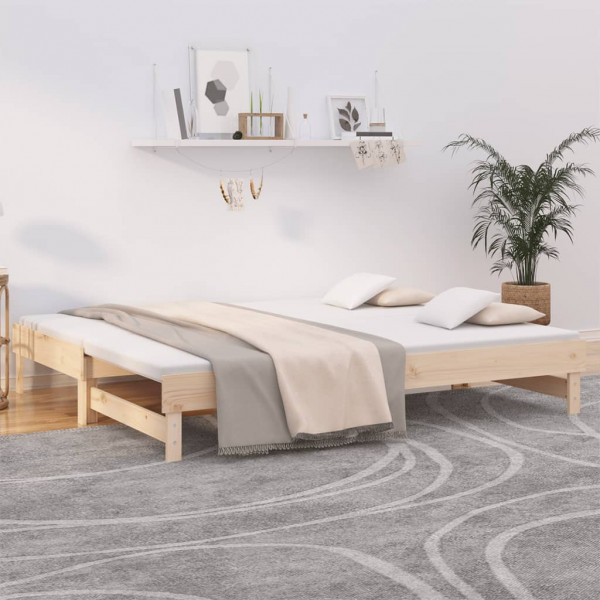 Sofá cama extraíble madera maciza de pino 2x(100x200) cm D