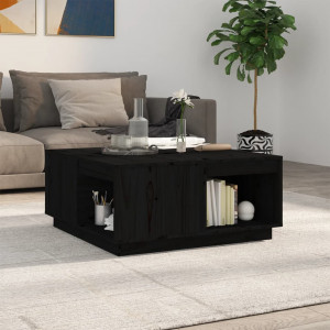 Mesa de centro de madera maciza de pino negro 80x81x36.5 cm D