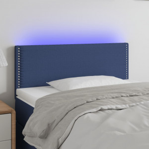 Cabecero con LED de tela azul 100x5x78/88 cm D
