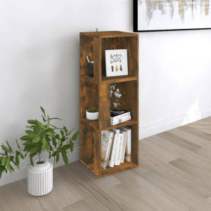 Mueble esquina madera contrachapada roble ahumado 33x33x100 cm D