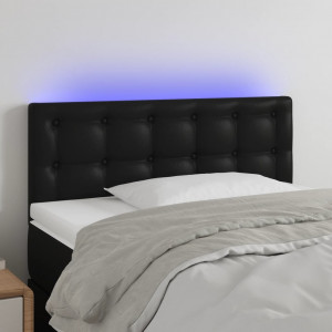Cabecero con LED cuero sintético negro 100x5x78/88 cm D