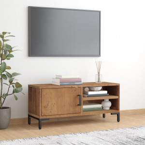 Mueble para TV madera maciza de pino marrón 90x30x40 cm D