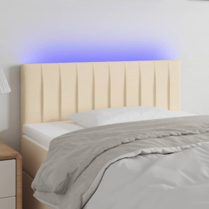 Cabecero con LED de tela color crema 80x5x78/88 cm D
