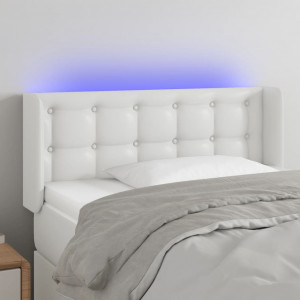 Cabecero con LED cuero sintético blanco 83x16x78/88 cm D