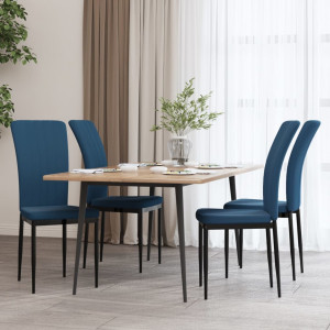 Sillas de comedor 4 unidades terciopelo azul D