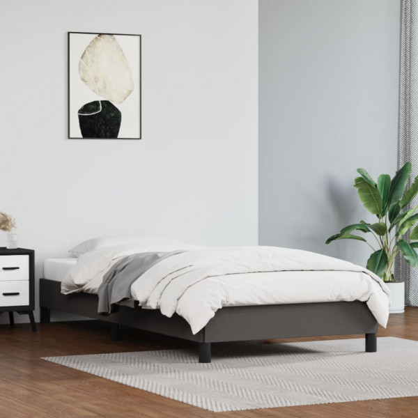 Estructura de cama de cuero sintético gris 100x200 cm D