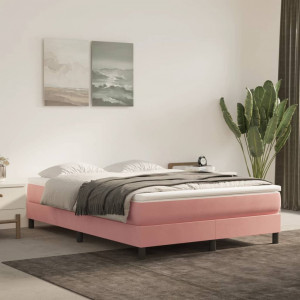 Colchón de muelles ensacados terciopelo rosa 140x200x20 cm D