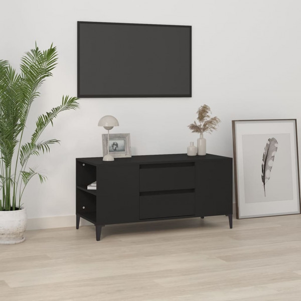 Mueble para TV madera contrachapada negro 102x44.5x50 cm D