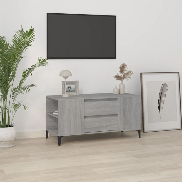 Mobiliário de TV madeira contraplacada cinza Sonoma 102x44.5x50 cm D