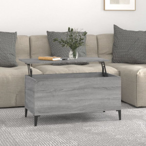 Mesa de centro madera contrachapada gris Sonoma 90x44.5x45 cm D