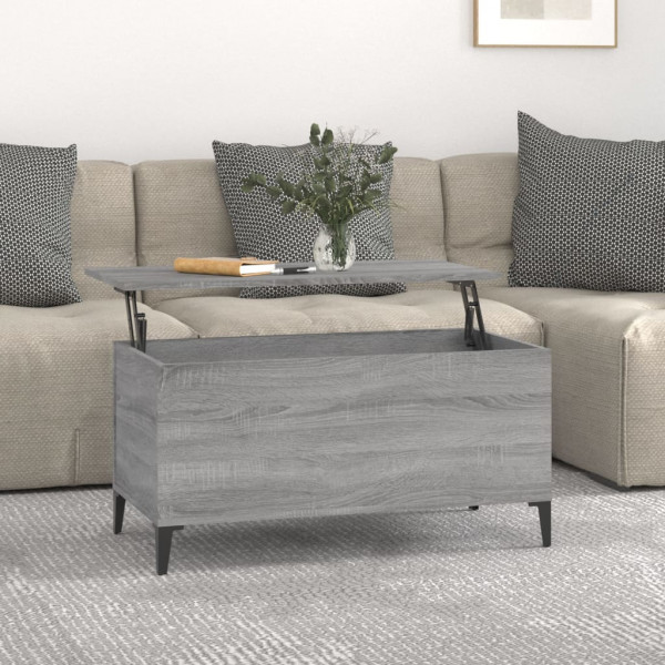 Mesa de centro de compensado cinza Sonoma 90x44,5x45 cm D