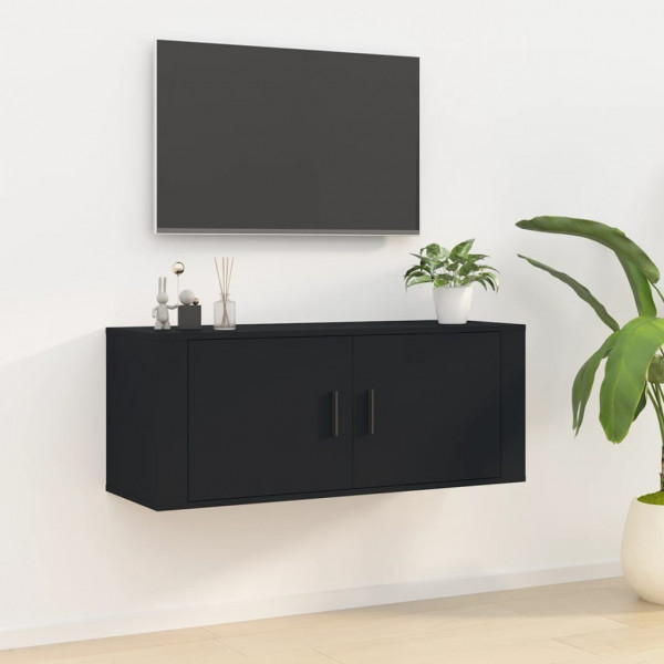 Mueble para TV de pared negro 100x34.5x40 cm D