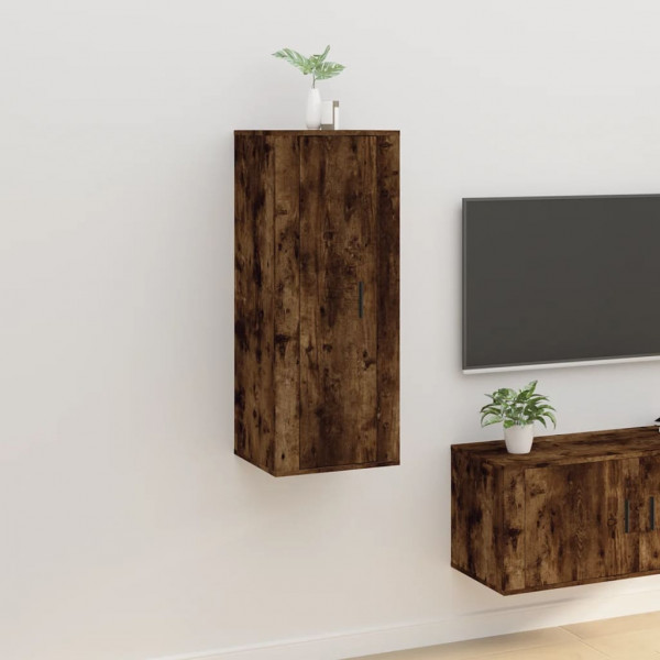 Mueble para TV de pared roble ahumado 40x34.5x100 cm D