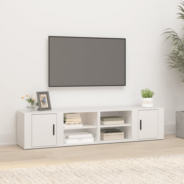 Muebles para TV 2 uds madera contrachapada blanco 80x31.5x36 cm D