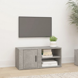 Mueble para TV madera contrachapada gris hormigón 80x31.5x36 cm D