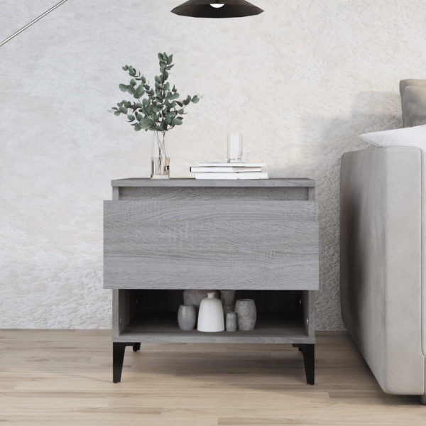 Mesa auxiliar de madera contrachapada gris Sonoma 50x46x50 cm D