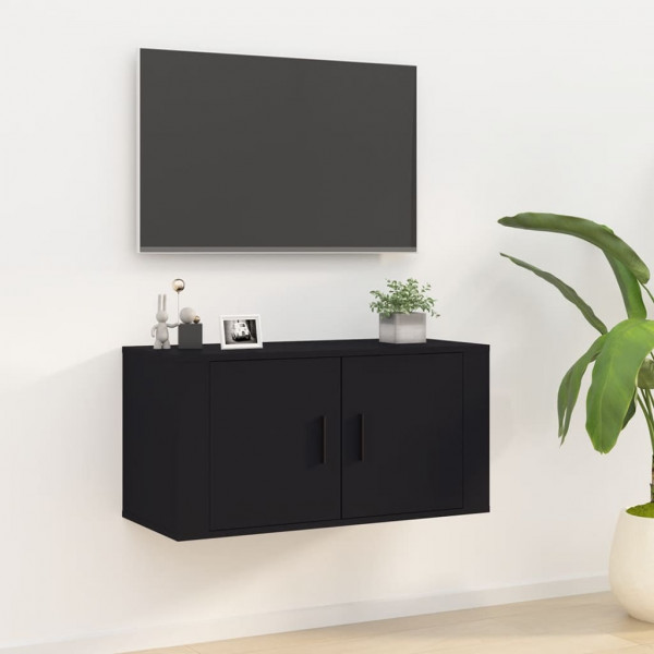 Mueble para TV de pared negro 80x34.5x40 cm D