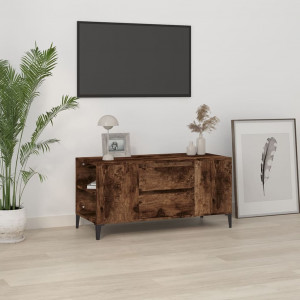 Mueble de TV madera contrachapada roble ahumado 102x44.5x50 cm D