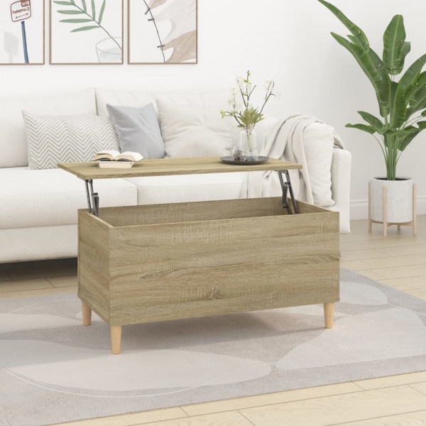 Mesa de centro madera contrachapada roble Sonoma 90x44.5x45 cm D