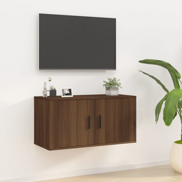 Mueble para TV de pared roble marrón 80x34.5x40 cm D