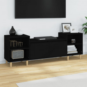 Mueble para TV madera contrachapada negro 160x35x55 cm D