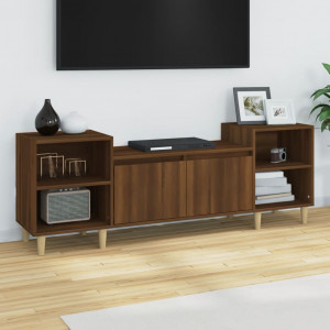 Mueble para TV madera contrachapada marrón roble 160x35x55 cm D