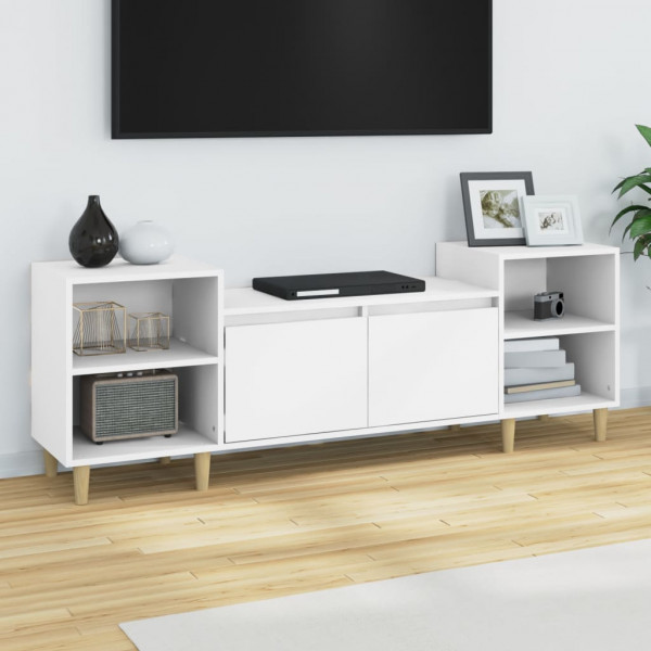 Móveis de televisão de madeira contraplacada branca 160x35x55 cm D