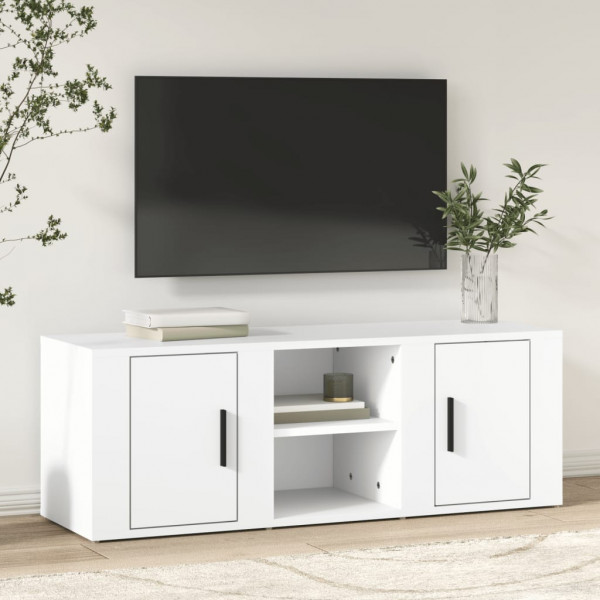 Mobiliário para TV de madeira contraplacada branca 100x31.5x35 cm D