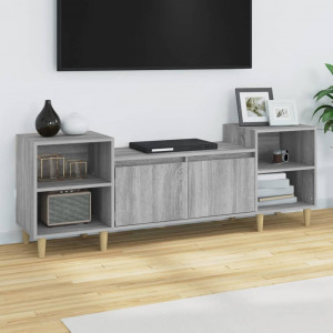 Mueble para TV madera contrachapada gris Sonoma 160x35x55 cm D