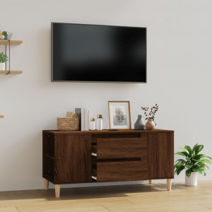 Mueble para TV madera contrachapada marrón roble 102x44.5x50 cm D